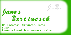 janos martincsek business card