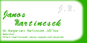 janos martincsek business card